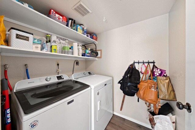 9560 Frank Way, Santee, CA 92071 - laundry area featuring dark wood finished floors and washer and dryer