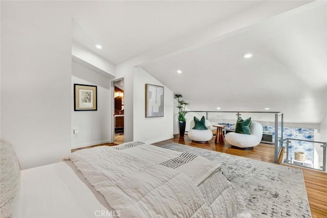 18782 Peppertree Dr, Villa Park, CA 92861 - bedroom with wood finished floors, lofted ceiling, and baseboards