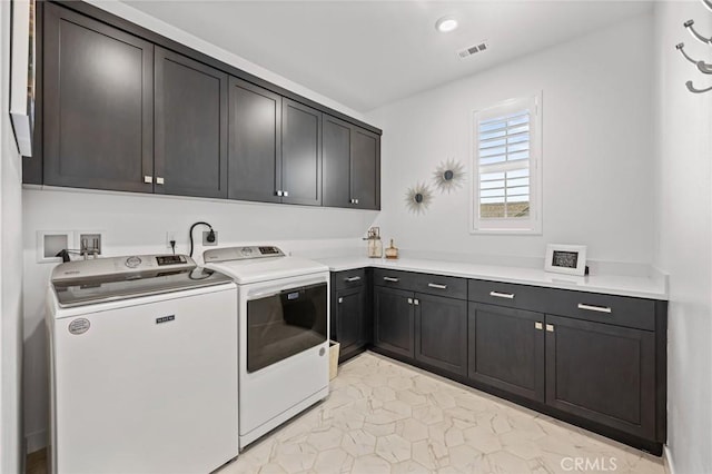 32404 Old Sage Dr, San Juan Capistrano, CA 92675 - washroom with cabinet space, washing machine and clothes dryer, and recessed lighting