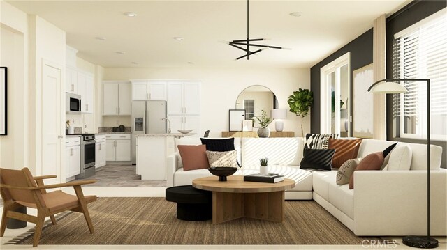 30051 Sunset Pier Dr, Menifee, CA 92584 - living room with arched walkways and recessed lighting