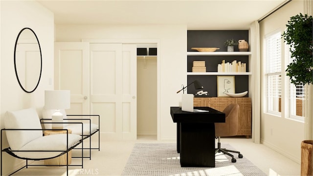 30051 Sunset Pier Dr, Menifee, CA 92584 - office with carpet flooring and built in shelves