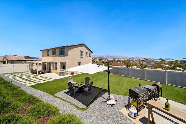 11475 Sheridan Way, Beaumont, CA 92223 - rear view of property featuring a patio area, stucco siding, a residential view, and cooling unit