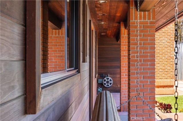 detailed view of brick siding