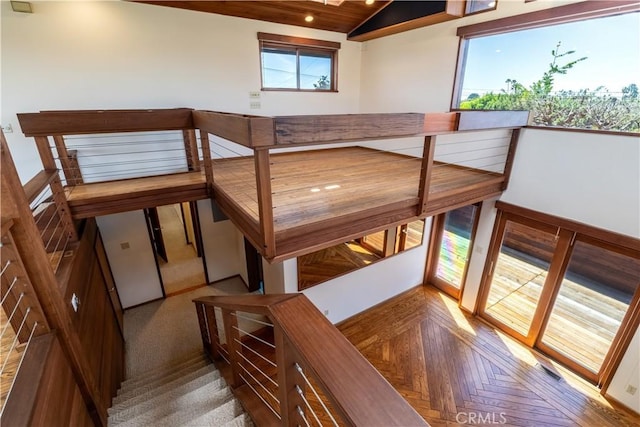 2405 Tustin Ave, Costa Mesa, CA 92627 - stairway with healthy amount of natural light and lofted ceiling