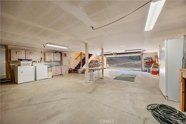 2513 Arbor Dr, Pine Mountain Club, CA 93225 - garage with freestanding refrigerator and washer and dryer