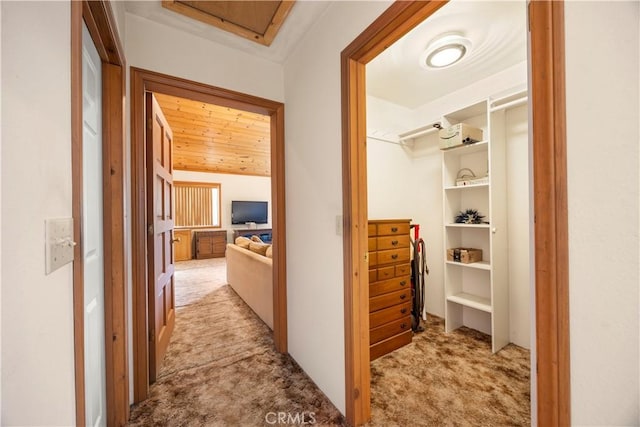 2513 Arbor Dr, Pine Mountain Club, CA 93225 - hallway featuring carpet and attic access