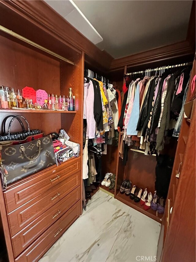 22564 Inspiration Pt, Canyon Lake, CA 92587 - walk in closet with marble look tiles