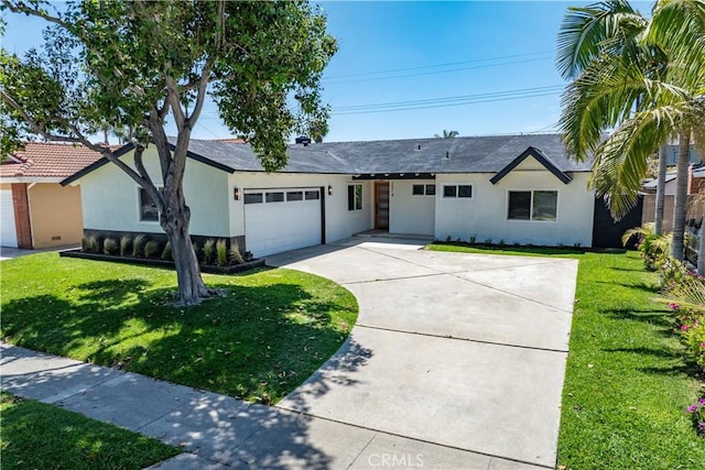2514 S Rita Way, Santa Ana, CA 92704 - ranch-style house with stucco siding, driveway, a garage, and a front yard