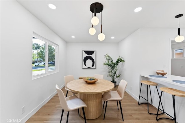 2514 S Rita Way, Santa Ana, CA 92704 - dining room featuring baseboards, light wood-style floors, and recessed lighting