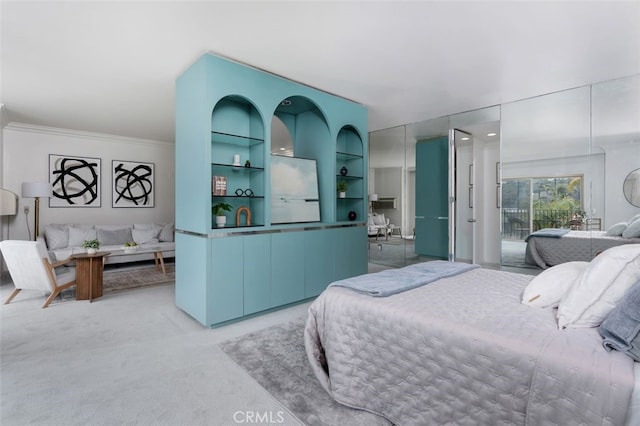 2005 Costa Del Mar Rd Unit 632, Carlsbad, CA 92009 - carpeted bedroom with ornamental molding and access to outside