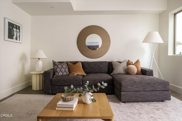 living room with baseboards
