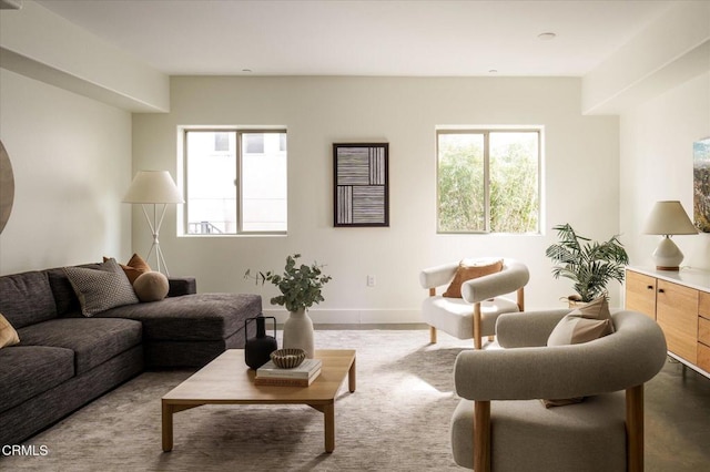 living area with healthy amount of natural light