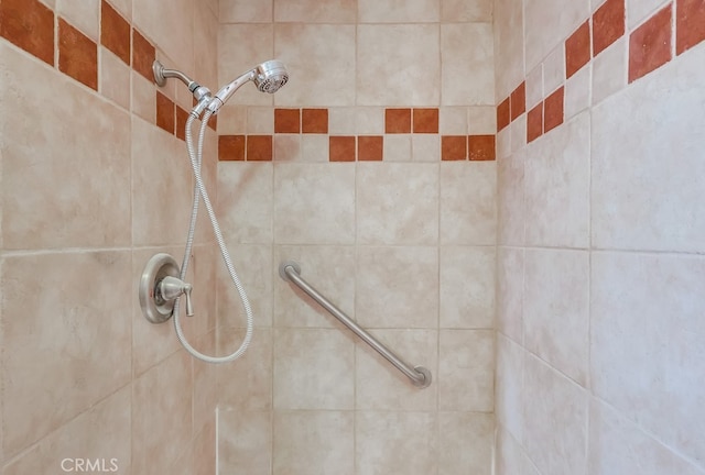 detailed view of tiled shower