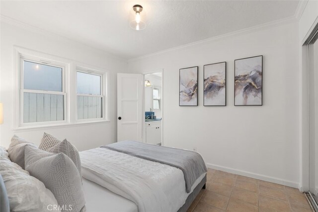 1710 Plaza Del Norte, Newport Beach, CA 92661 - bedroom featuring ornamental molding and ensuite bathroom