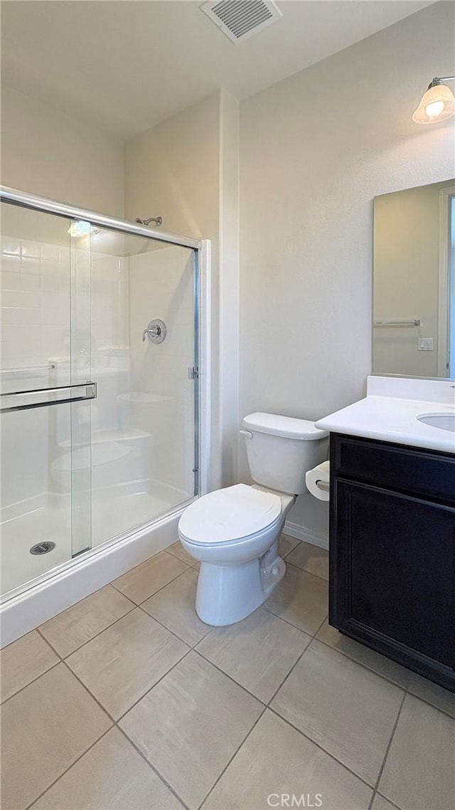 14247 Symphony Ct, Eastvale, CA 92880 - full bath featuring tile patterned flooring, toilet, a shower stall, and vanity