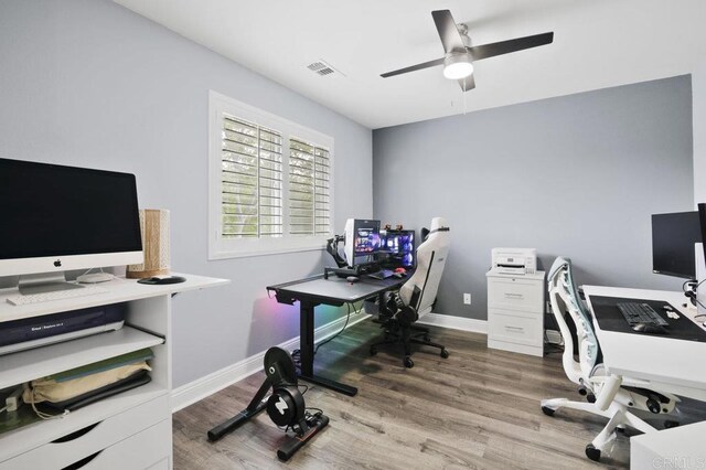 1444 Wooden Valley St, Chula Vista, CA 91913 - office with wood finished floors and ceiling fan