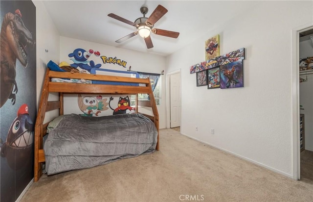 7840 La Cresta St, Highland, CA 92346 - bedroom featuring carpet, baseboards, and a ceiling fan