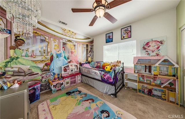 7840 La Cresta St, Highland, CA 92346 - carpeted bedroom featuring ceiling fan