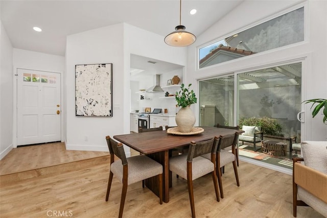 8 Galanto, Irvine, CA 92614 - dining room with light wood-style flooring, baseboards, and recessed lighting