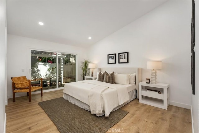 8 Galanto, Irvine, CA 92614 - bedroom with access to outside, light wood-type flooring, baseboards, and recessed lighting