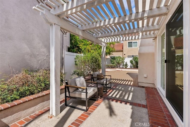 8 Galanto, Irvine, CA 92614 - view of patio / terrace with fence and a pergola
