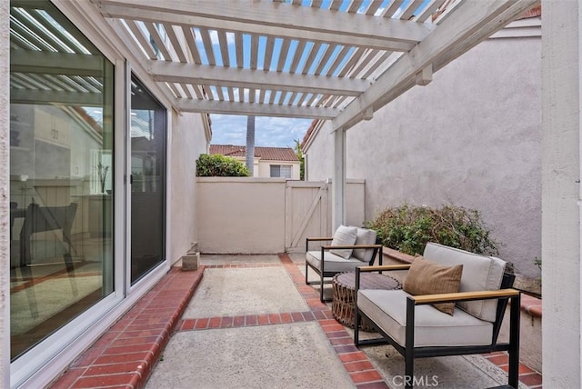 8 Galanto, Irvine, CA 92614 - view of patio featuring fence and a pergola