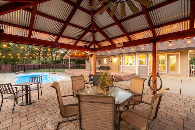 40 Gunter Ln, Oroville, CA 95966 - fenced backyard with a gazebo, outdoor dining area, and a patio