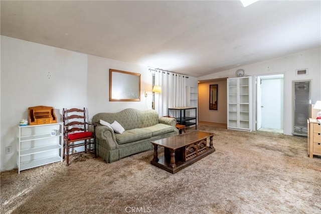3956 Royce St, Riverside, CA 92503 - living area featuring lofted ceiling and carpet flooring