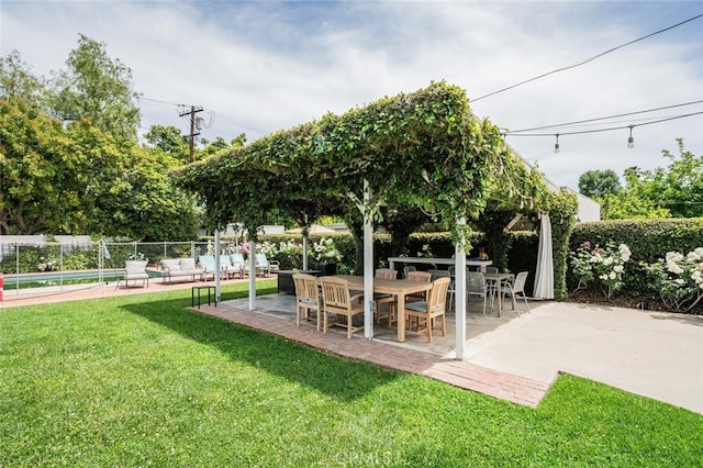 6616 Langdon Ave, Van Nuys, CA 91406 - view of yard featuring a patio and outdoor dining area