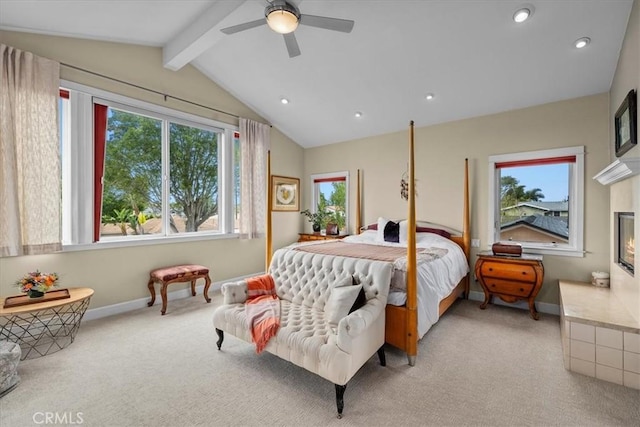 1304 Harkness St, Manhattan Beach, CA 90266 - bedroom featuring light carpet, baseboards, recessed lighting, and a ceiling fan