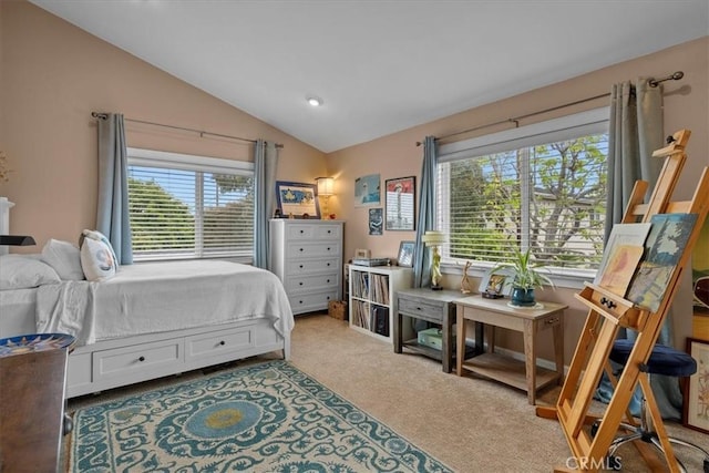 1304 Harkness St, Manhattan Beach, CA 90266 - bedroom featuring vaulted ceiling and light colored carpet