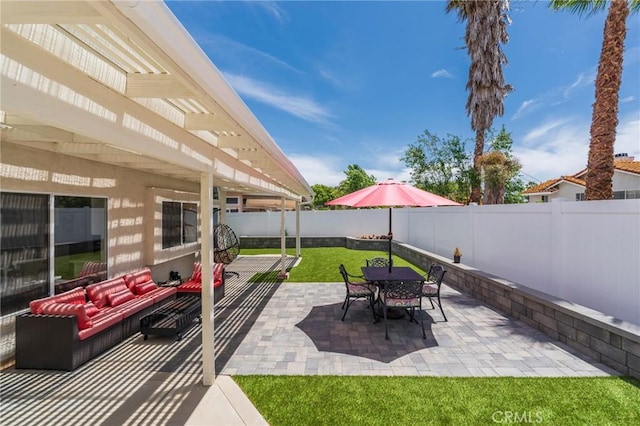 27483 Dandelion Ct, Temecula, CA 92591 - view of patio featuring an outdoor hangout area and outdoor dining area