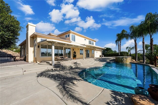 18660 Sunset Knoll Dr, Riverside, CA 92504 - outdoor pool featuring a patio area, an in-ground hot tub, and fence