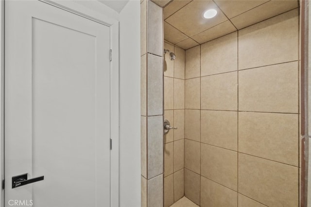 11177 Tamarack Ave, Pacoima, CA 91331 - bathroom featuring a stall shower and recessed lighting