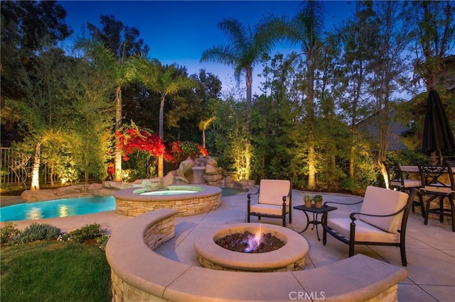 6 Shively Rd, Ladera Ranch, CA 92694 - swimming pool with a patio area, an outdoor fire pit, and a hot tub