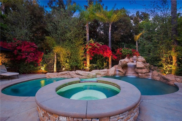 6 Shively Rd, Ladera Ranch, CA 92694 - view of pool with a pool with connected hot tub, a patio area, and fence