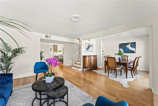 4227 Freedom Dr Unit 304, Calabasas, CA 91302 - living room with stairs and light wood-style flooring
