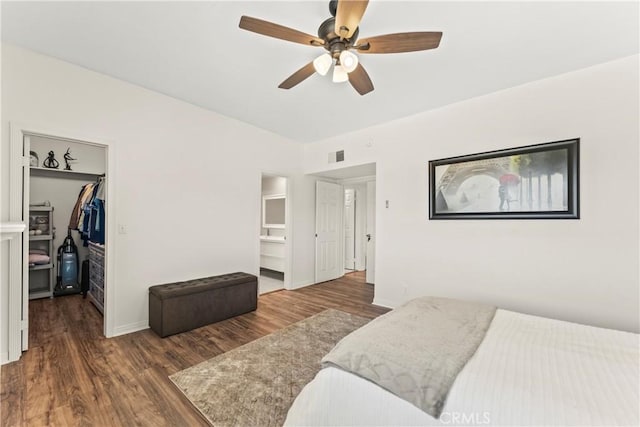 4227 Freedom Dr Unit 304, Calabasas, CA 91302 - bedroom featuring a spacious closet, wood finished floors, a closet, and ensuite bath