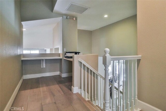 536 Granite Hills St, Simi Valley, CA 93065 - stairway featuring wood finished floors, baseboards, and recessed lighting