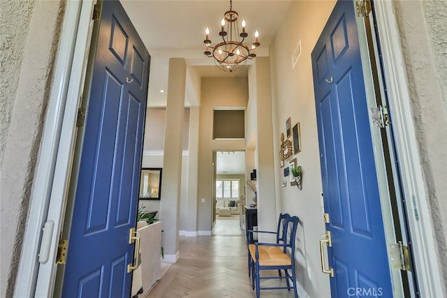 536 Granite Hills St, Simi Valley, CA 93065 - entrance foyer featuring a chandelier and baseboards