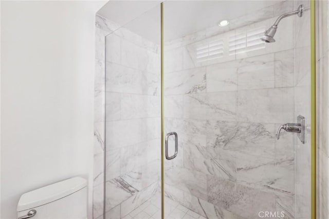 13220 Valleyheart Dr Unit 106, Studio City, CA 91604 - full bathroom featuring toilet and a marble finish shower
