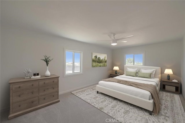 16762 Century Plant Rd, Apple Valley, CA 92307 - carpeted bedroom with baseboards and ceiling fan