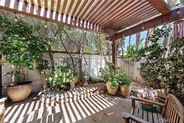 3805 Vista Azul, San Clemente, CA 92672 - view of patio featuring a fenced backyard and a pergola
