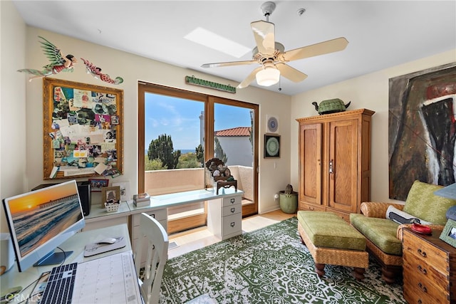 3805 Vista Azul, San Clemente, CA 92672 - office featuring ceiling fan and light wood-style flooring