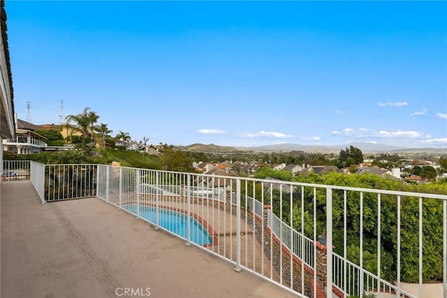3808 E Summitridge Ln, Orange, CA 92867 - balcony with view of pool area, a residential view, and a mountain view