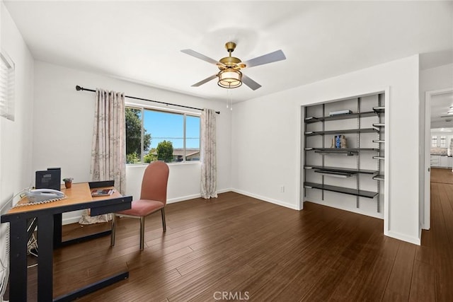 152 Spinks Canyon Rd, Bradbury, CA 91008 - office featuring ceiling fan and wood finished floors