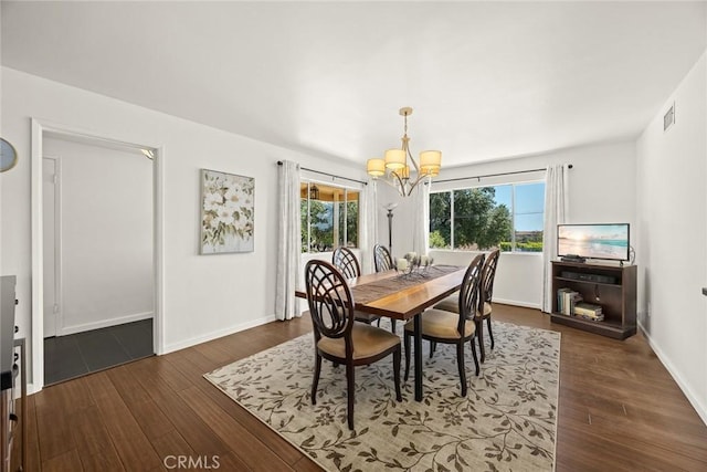 152 Spinks Canyon Rd, Bradbury, CA 91008 - dining space with a chandelier and dark wood-style flooring