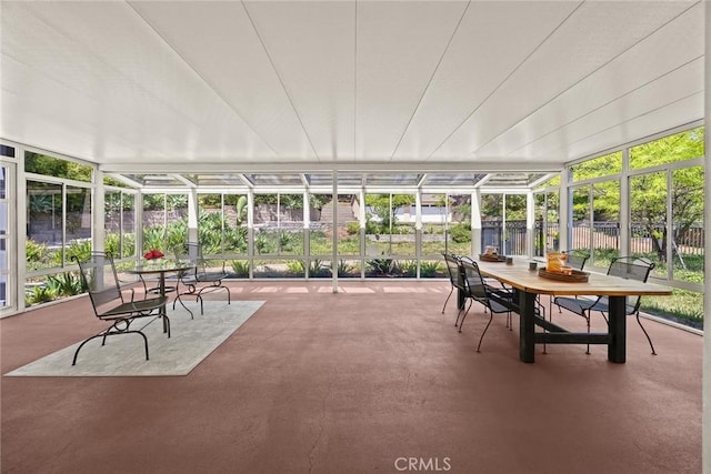 152 Spinks Canyon Rd, Bradbury, CA 91008 - sunroom / solarium featuring plenty of natural light, outdoor dining space, and finished concrete floors