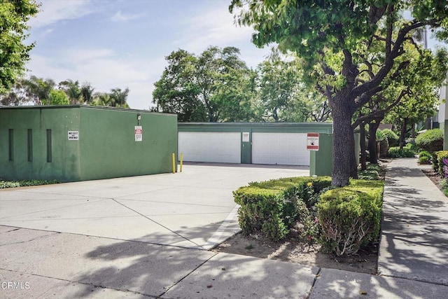 view of detached garage