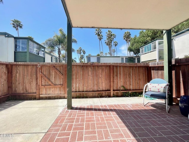 view of patio with a fenced backyard